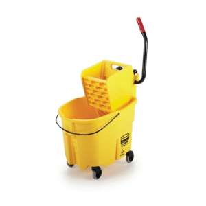 WaveBrake 35 QT side press mop bucket and wringer in yellow for commercial cleaning